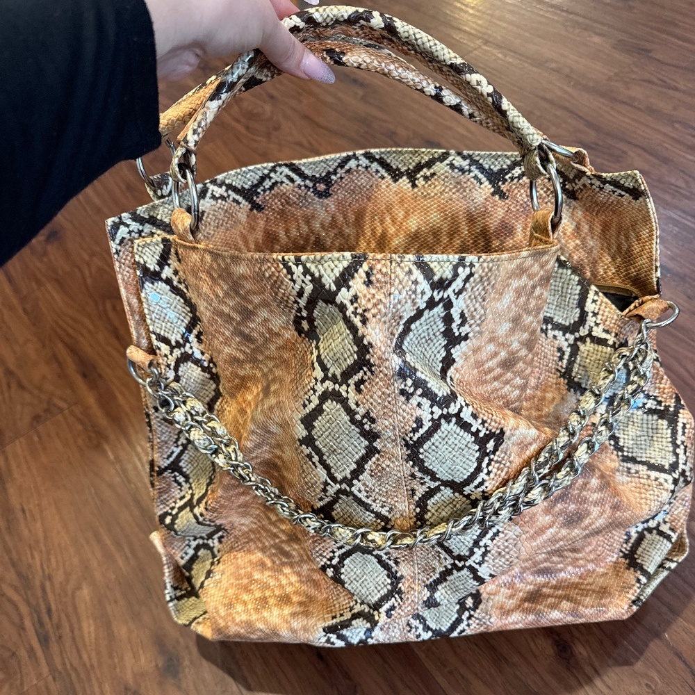 Faux Snake skin oversized bag